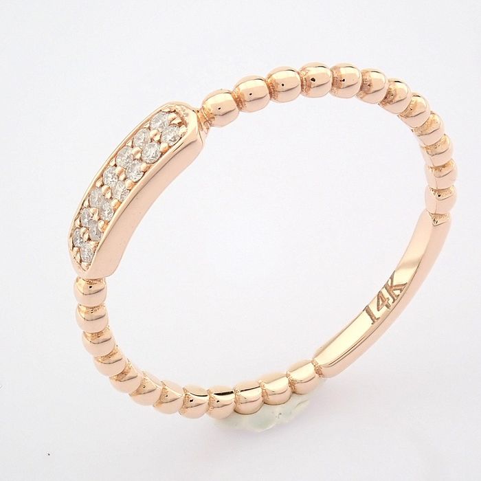 14 kt. Pink gold - Ring - 0.07 ct Diamond - Image 3 of 8