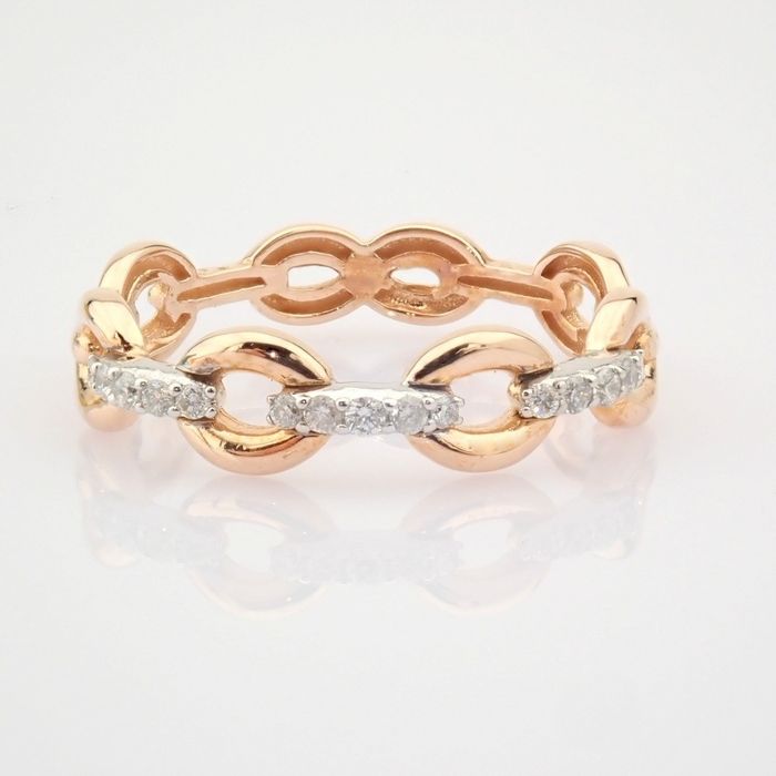 14 kt. Pink gold - Ring - 0.12 ct Diamond - Image 2 of 6