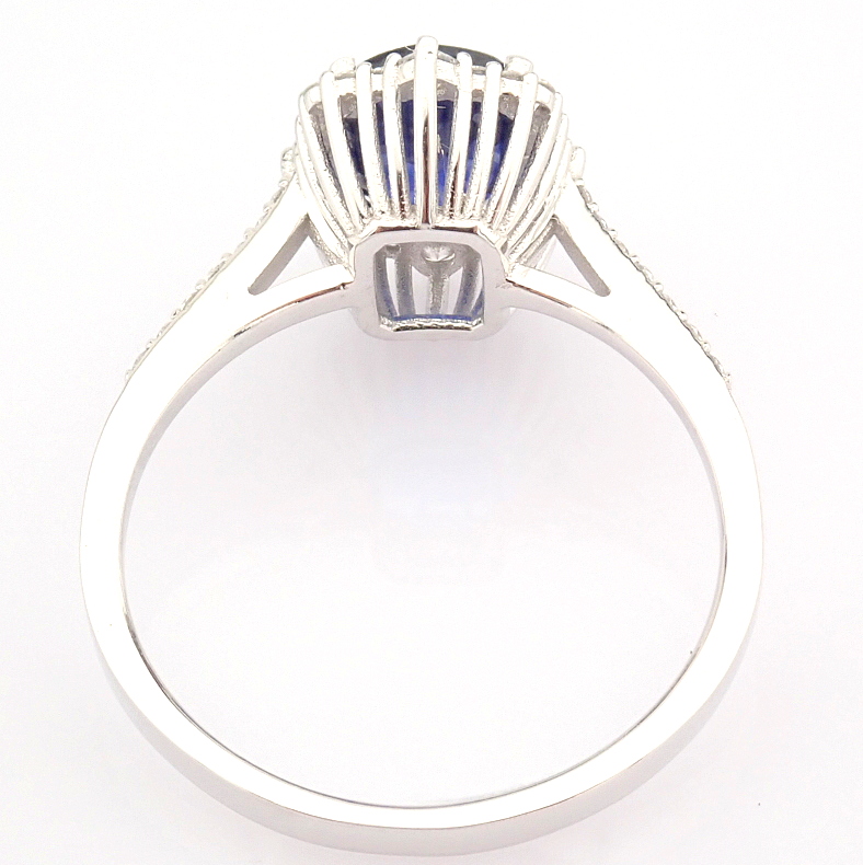14K White Gold Diamond & Sapphire Ring - Image 8 of 8