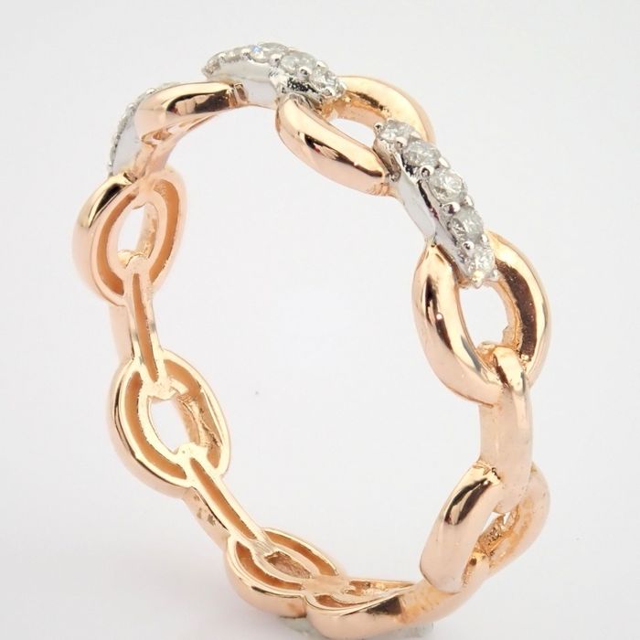 14 kt. Pink gold - Ring - 0.12 ct Diamond - Image 3 of 6