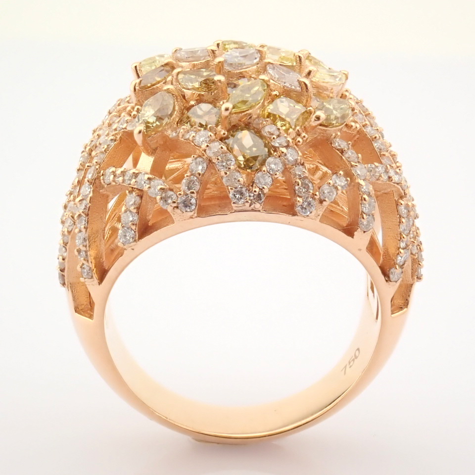 18K Rose Gold Ring- Total 4,05 ct Diamond - Image 2 of 6