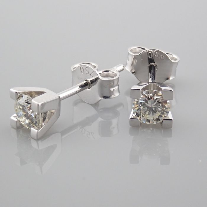 18 kt. White gold - Earrings - 0.37 ct Diamond - Image 3 of 9