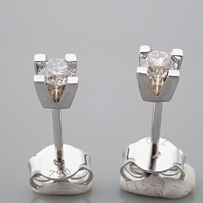 18 kt. White gold - Earrings - 0.28 ct Diamond - Image 7 of 8
