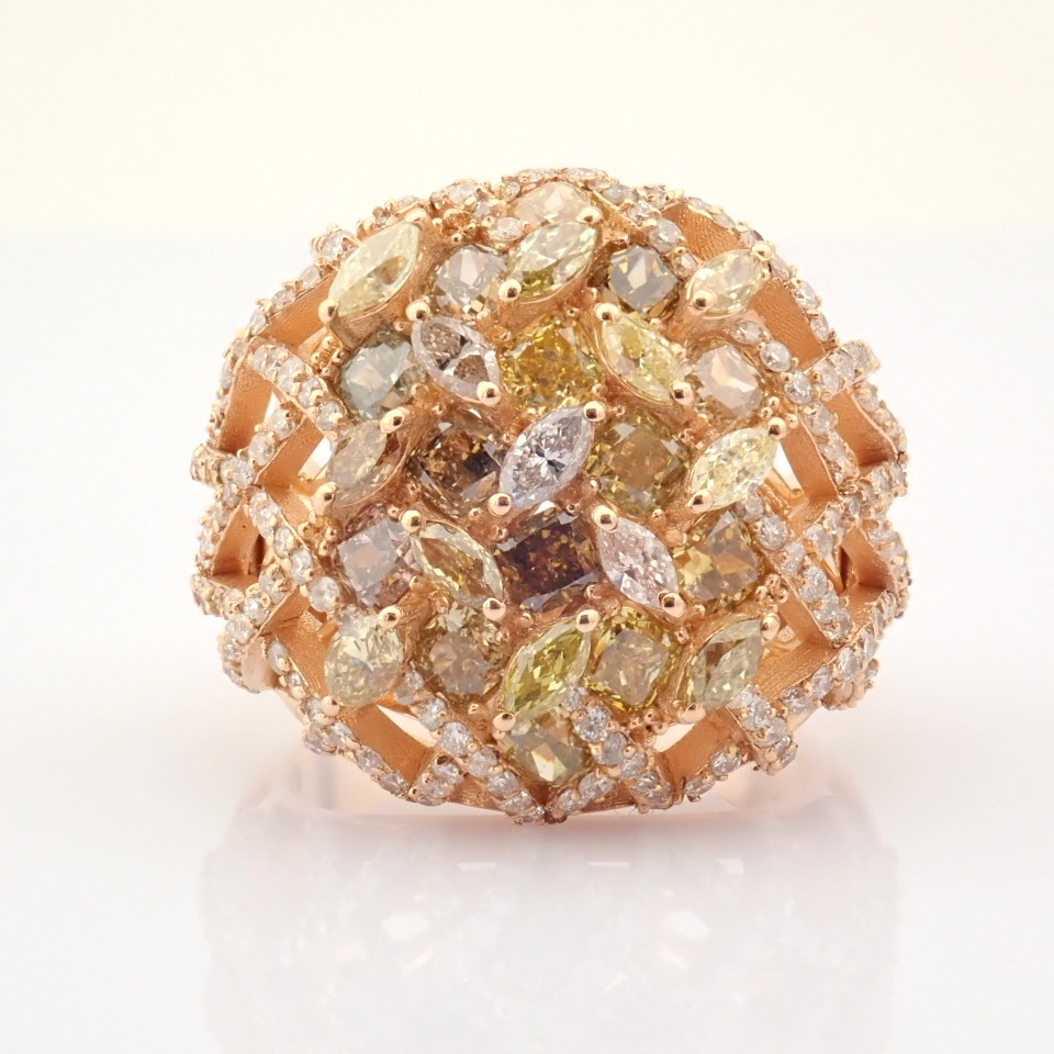 18K Rose Gold Ring- Total 4,05 ct Diamond - Image 3 of 6