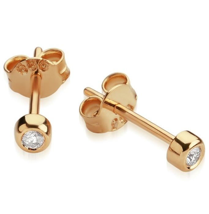 14K Rose Gold - Diamond Earring 0,08 ct - Image 3 of 12