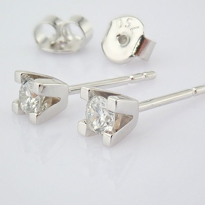 18 kt. White gold - Earrings - 0.24 ct Diamond - Image 5 of 8