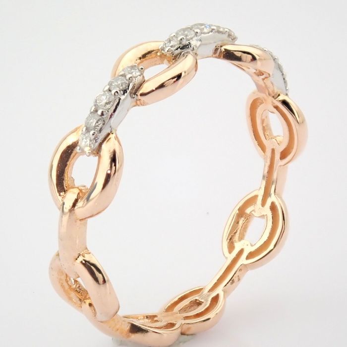 14 kt. Pink gold - Ring - 0.12 ct Diamond - Image 6 of 6