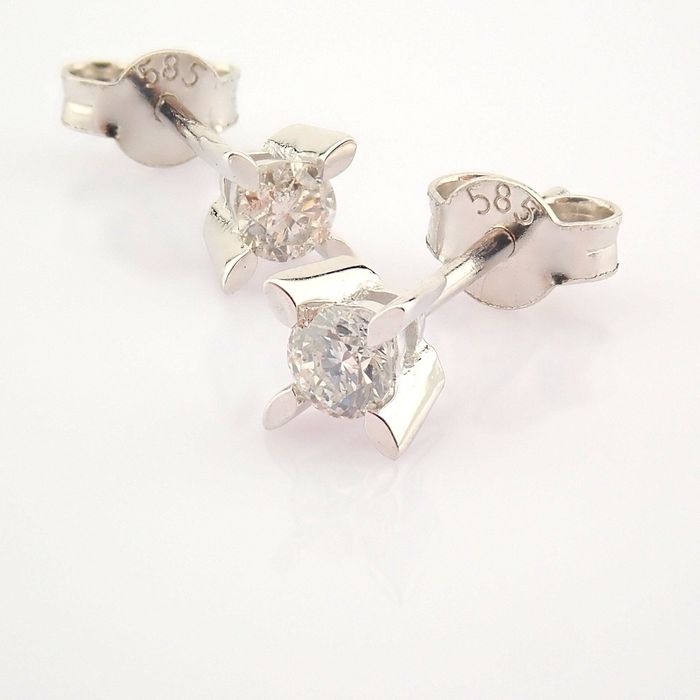 14K White Gold 0,24 ct Diamond Earring - Image 5 of 7