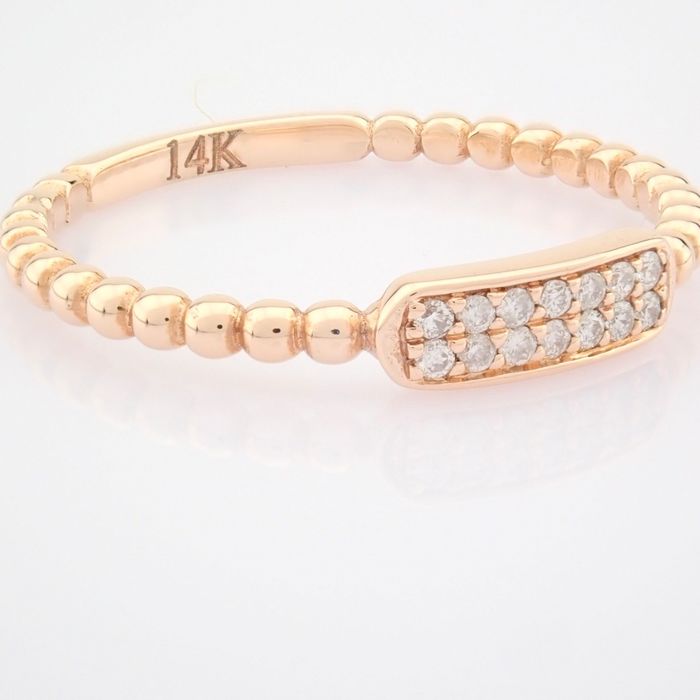 14 kt. Pink gold - Ring - 0.07 ct Diamond - Image 8 of 8