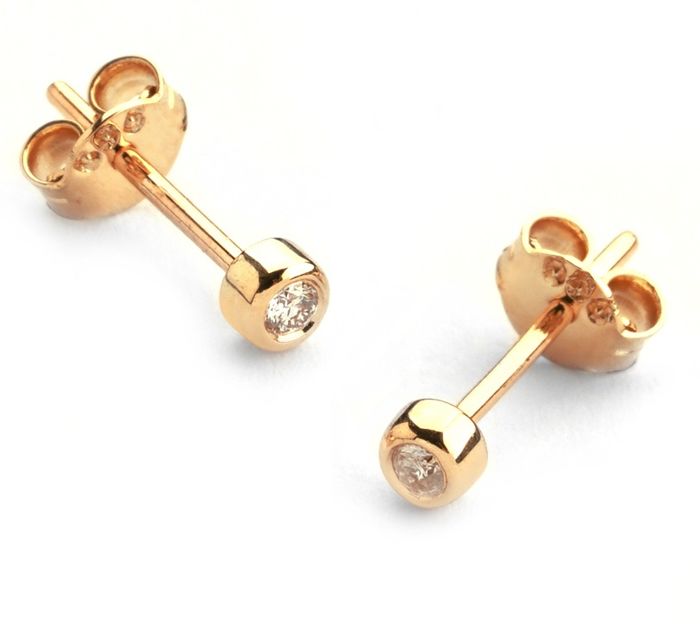 14K Rose Gold - Diamond Earring 0,08 ct - Image 8 of 12