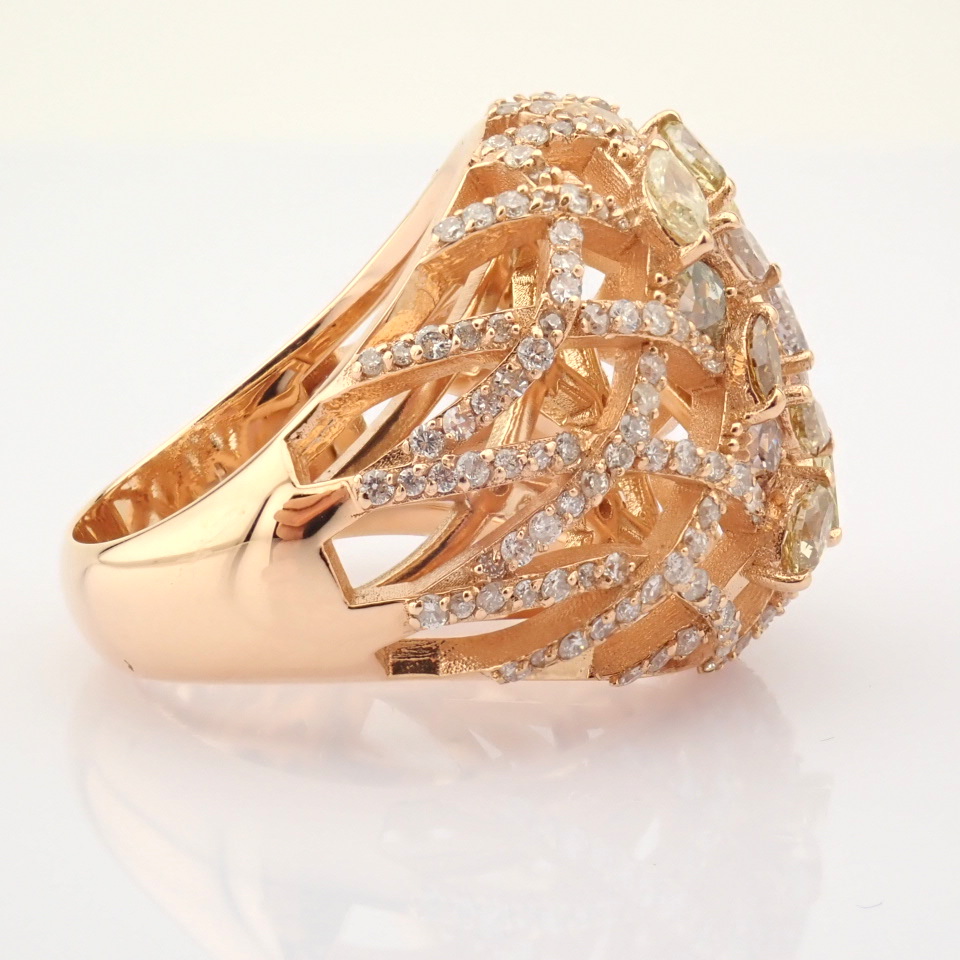 18K Rose Gold Ring- Total 4,05 ct Diamond - Image 4 of 6
