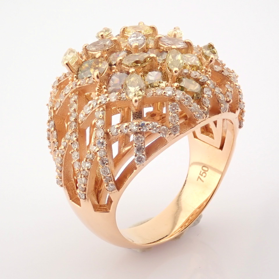 18K Rose Gold Ring- Total 4,05 ct Diamond - Image 6 of 6