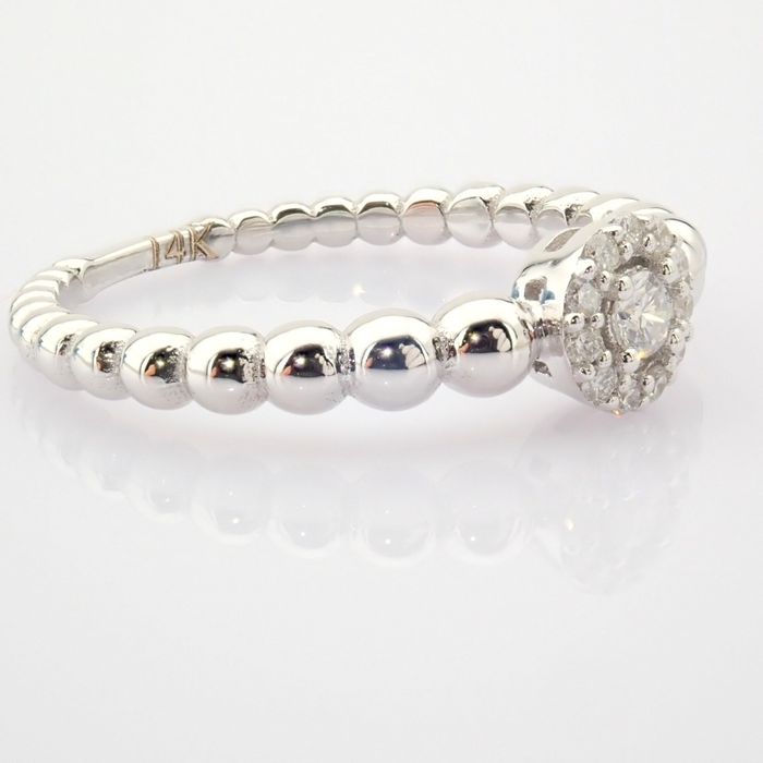 14 kt. White gold - Ring - 0.12 ct Diamond - Image 6 of 8