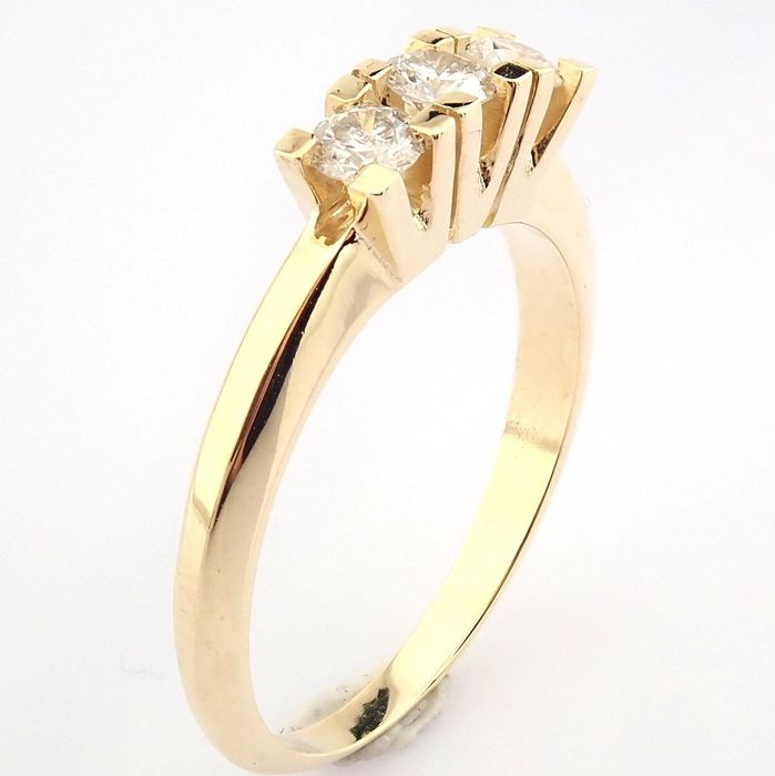 14 kt. Yellow gold - Ring - 0.41 ct Diamond - Image 5 of 9