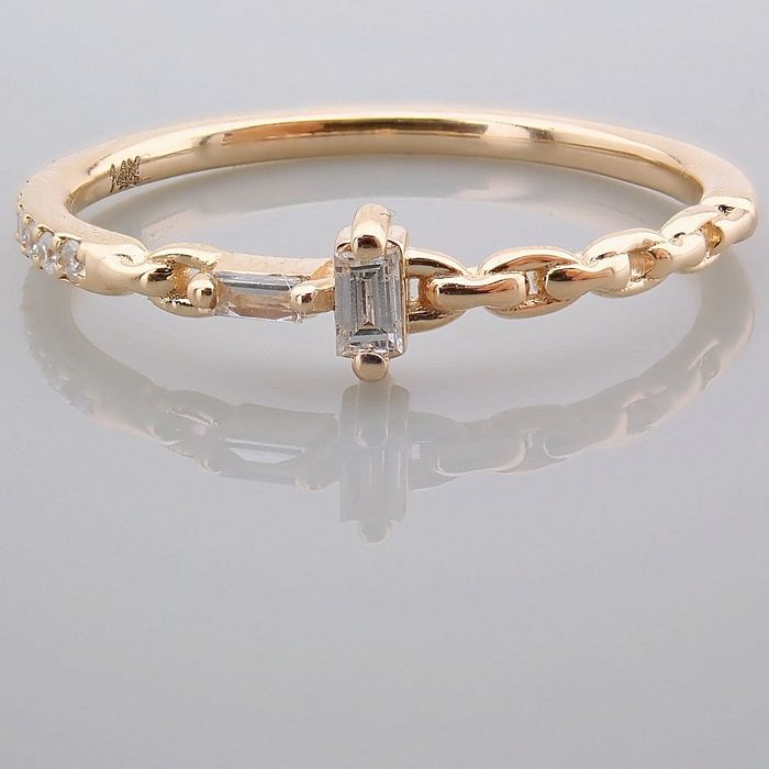 14 kt. Pink gold - Ring - 0.10 ct Diamond - Image 8 of 9