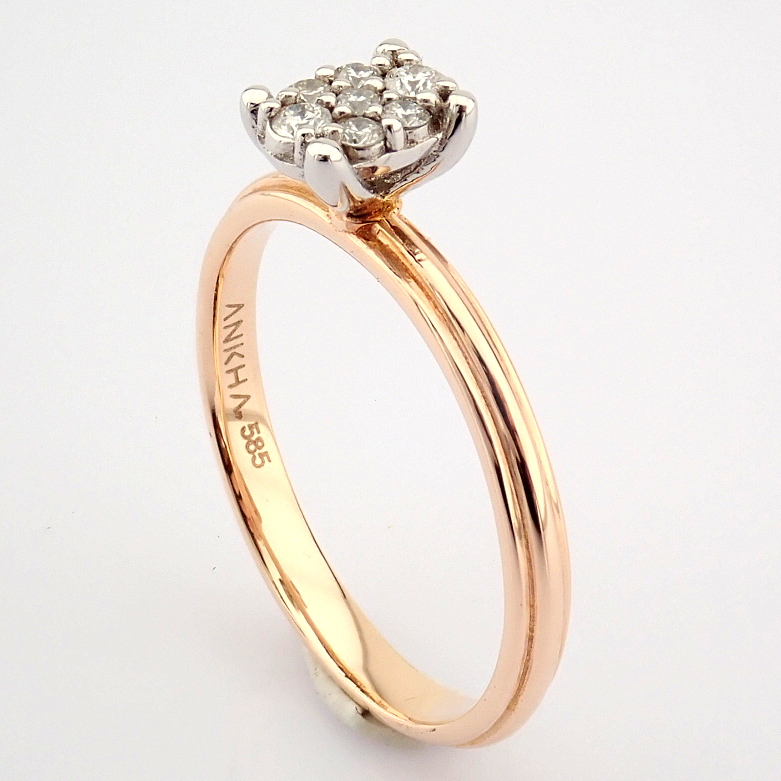 14K White and Rose Gold Diamond Ring - Image 3 of 7