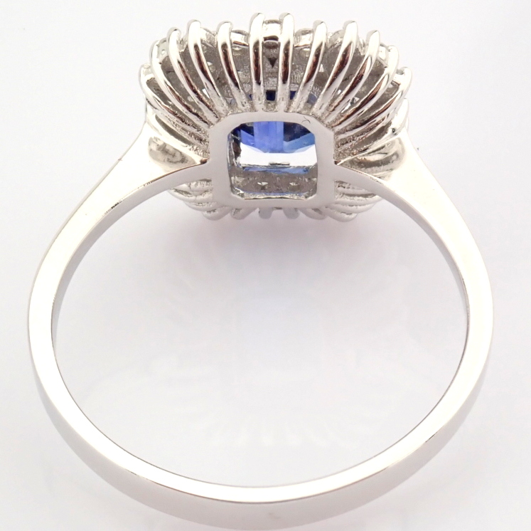 14K White Gold Diamond & Sapphire Ring - Image 7 of 7