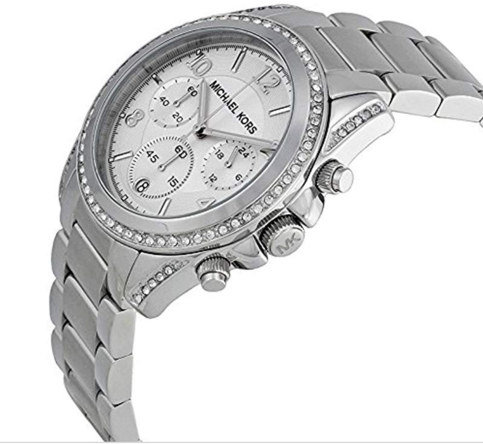 Michael Kors Mk5165 Women's Silver Bracelet Chronograph Quartz Watch - Image 10 of 11