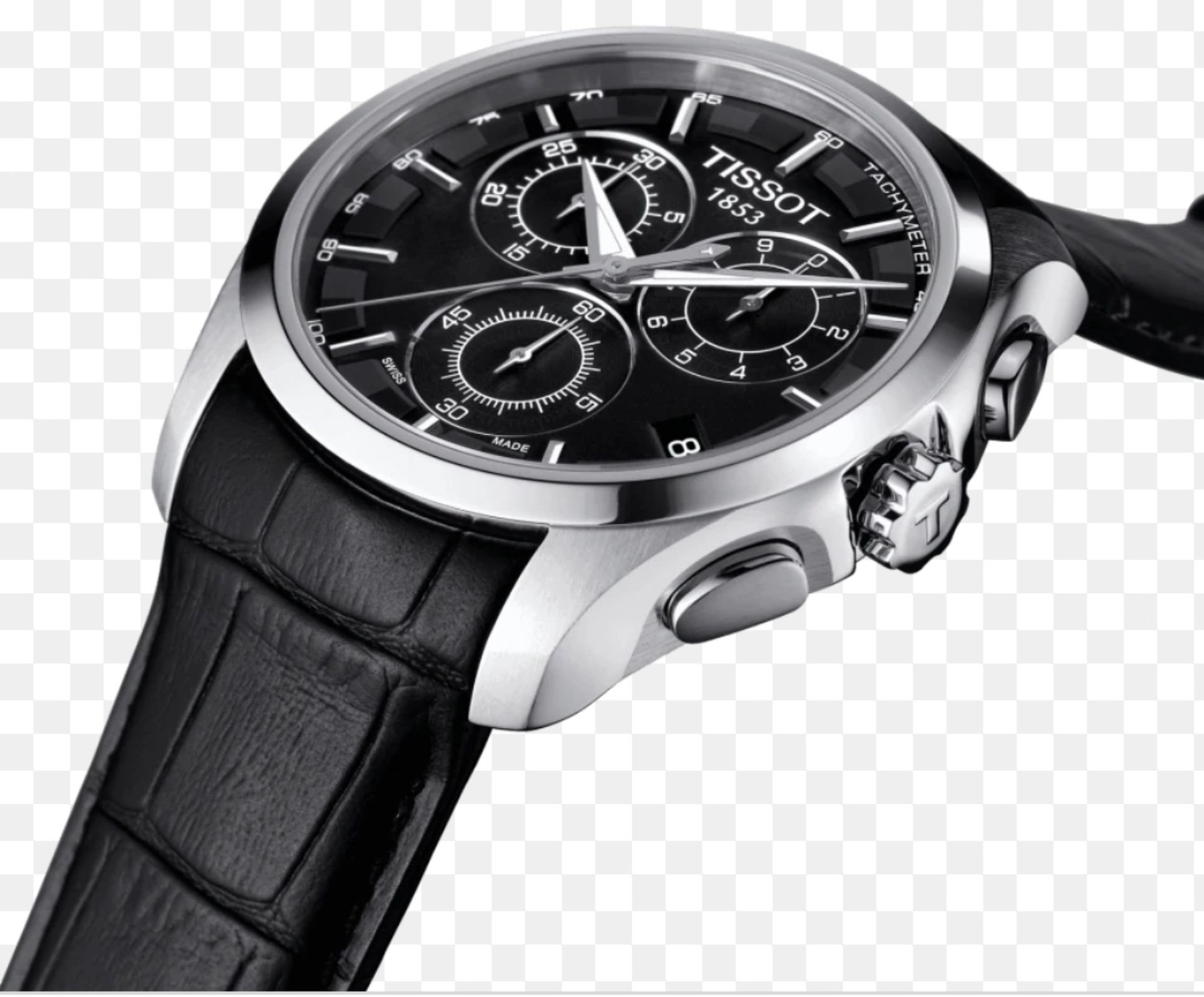 Tissot Couturier Men's Black Leather Strap Chronograph Watch T035.617.16.051.00 - Image 4 of 11