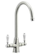 Astracast Colonial Twin Lever Kitchen Sink Mixer Tap Brushed Tp1024