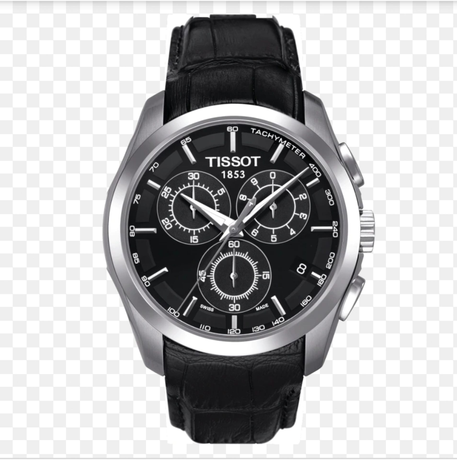 Tissot Couturier Men's Black Leather Strap Chronograph Watch T035.617.16.051.00