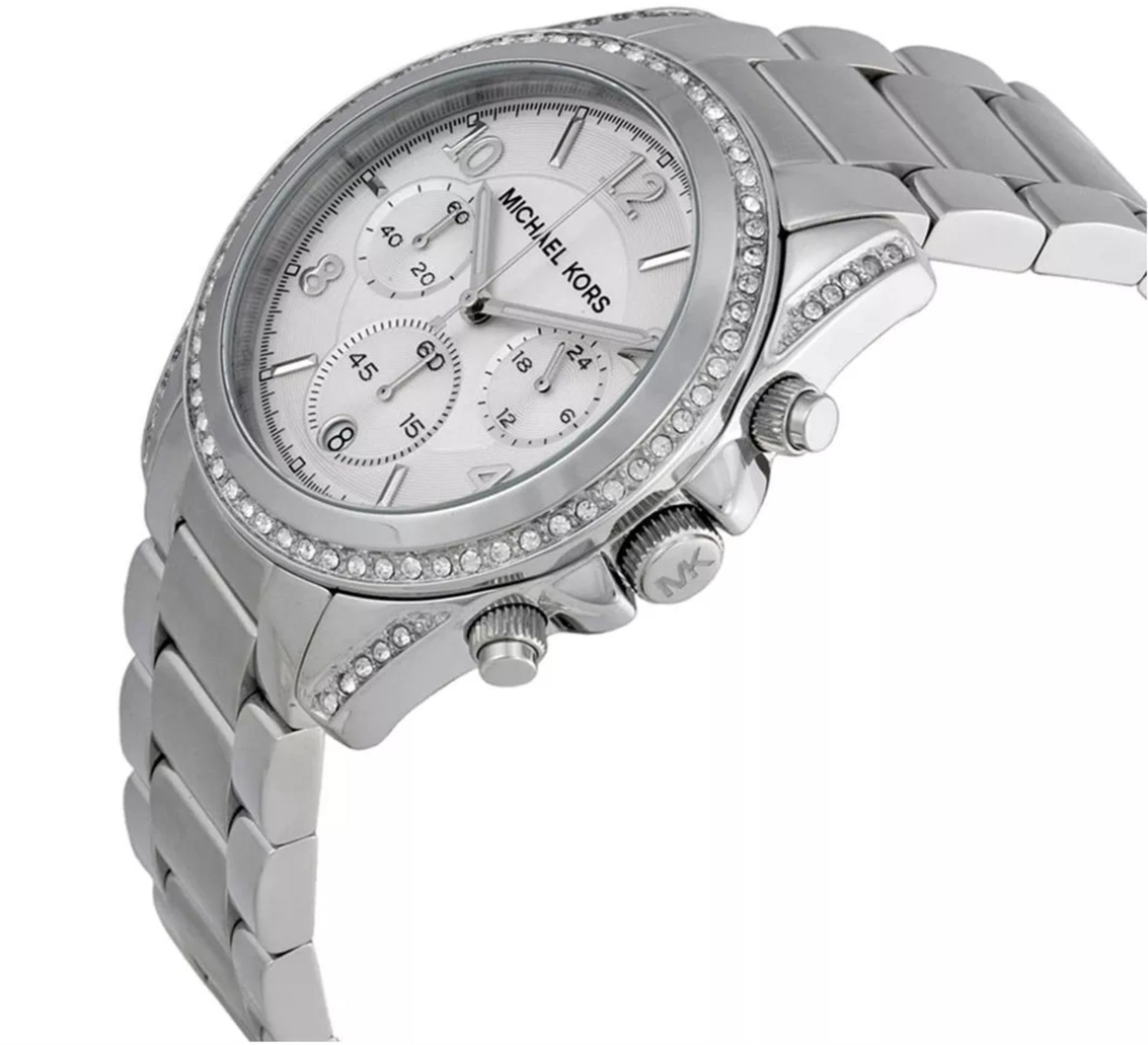 Michael Kors Mk5165 Women's Silver Bracelet Chronograph Quartz Watch - Image 4 of 11