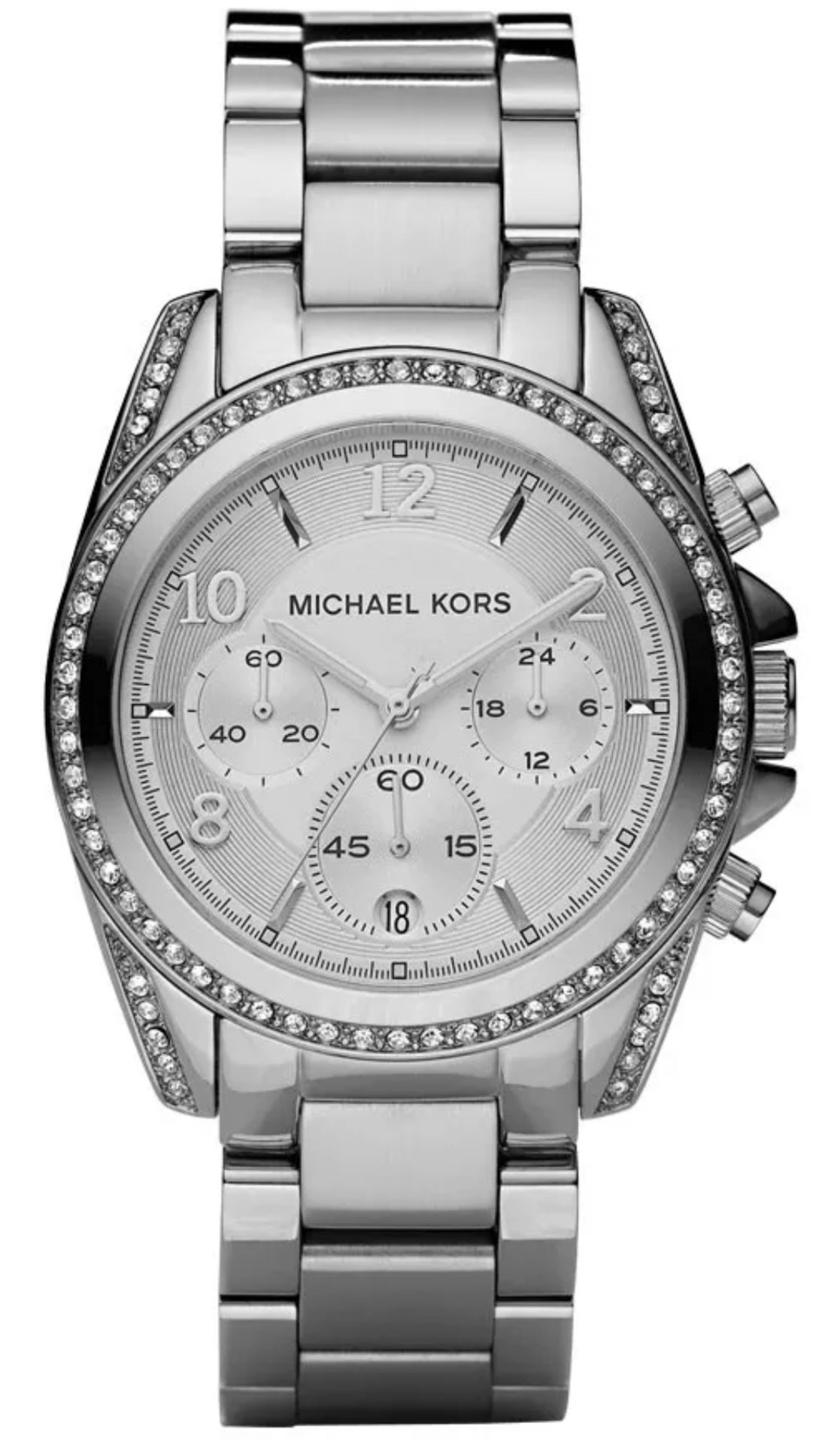 Michael Kors Mk5165 Women's Silver Bracelet Chronograph Quartz Watch