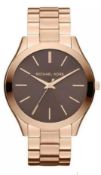 Michael Kors Mk3181 Ladies Rose Gold Slim Runway Watch