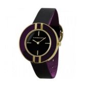 Bcbg Maxazria Women's Round Black/Purple Strap Watch & Box - RRP £110 - Bg6252