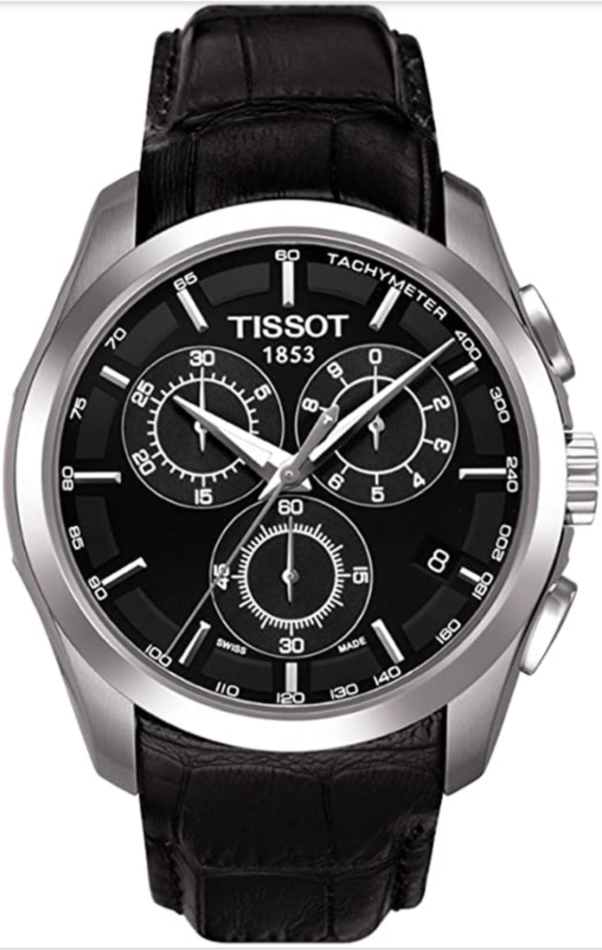 Tissot Couturier Men's Black Leather Strap Chronograph Watch T035.617.16.051.00 - Image 5 of 11