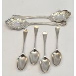 Antique Parcel of Sterling Silver Tea Spoons & 2 Others