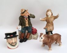 Vintage Parcel of 3 Assorted Royal Doulton Items & 1 Beswick Dog All A/F