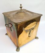 Antique Art Nouveau Brass Coal Scuttle