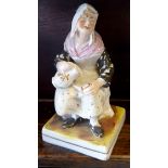 Vintage Ceramic Figure Old Lady Pouring A Drink