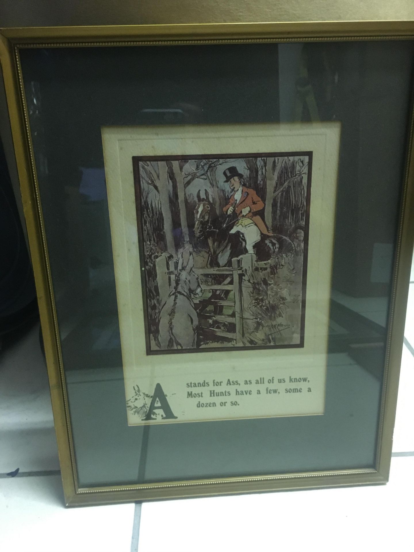 4 x Mounted & Framed Hunting Illustrations - Image 2 of 5