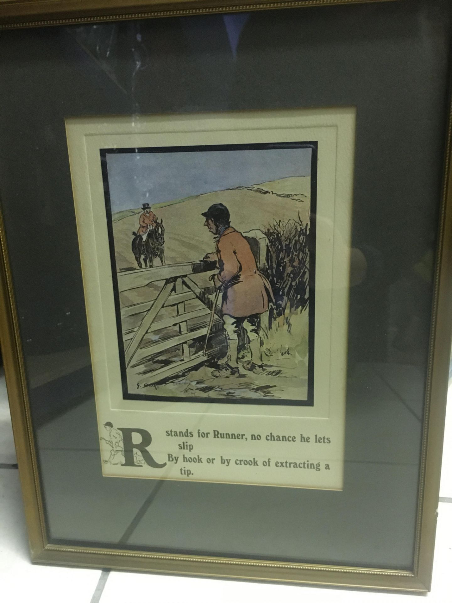 4 x Mounted & Framed Hunting Illustrations - Image 4 of 5