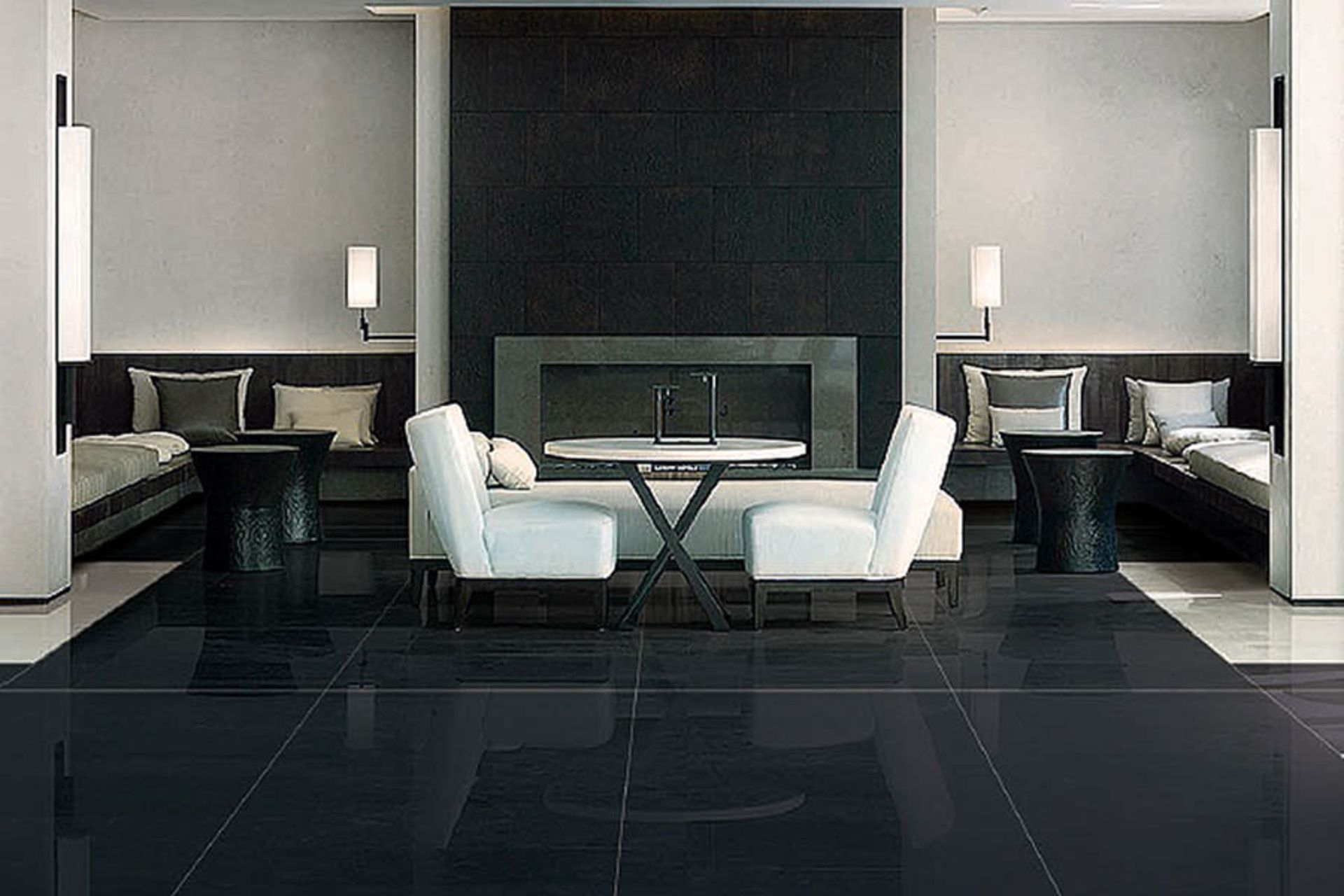 New 11.7M2 Porcelanosa Extreme Black Wall And Floor Tiles. 60x60cm Per Tile, 0.9M2 Per Pack. Bl...