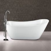 New (M1) 1670x730mm Freestanding Modern Slipper Bath. Single Ended. Rrp £3,499.This Freestan...