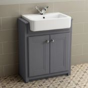 New & Boxed 667mm Midnight Grey Floorstanding Sink Vanity Unit. Rrp £749.99.Comes Complete Wi...