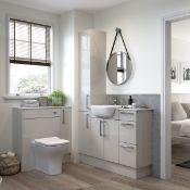 NEW (Q107) Alba 600mm Vanity Unit Light Grey Gloss. RRP £353.00. Bathroom furniture provides a...