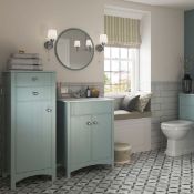 New (R190) Lucia Sea Green Floor Standing Tall Unit 400mm. RRP £395.00. Finished In Sea Green ...