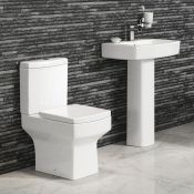 New Belfort Close Coupled Toilet & Pedestal Basin Set RRP £779.99 Manufactured From High Quali...