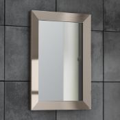 New 300 x 450mm Clover Metallic Nickel Framed Mirror. Ml8005.Made From Eco Friendly Recycled...