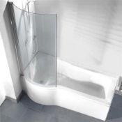 New (R120) P Shaped Bath Screen. 1500mm