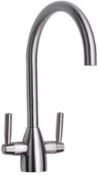 New (M91) Alfred Victoria Modern Kitchen Sink Mixer Brass Taps Ul13 - Brushed Nickel Finish. ...