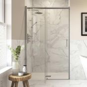 NEW (F77) 1200mm Semi Framed Sliding Shower Door. RRP £399.99. 4mm Safety Glass Fully waterpro...