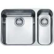 New (S219) Franke Largo La x 160 36-16 1.5 Bowl Stainless Steel Undermount Sink R/H Small Bowl...