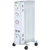 New (S215) Freestanding Oil-Filled Radiator 1500W.Oil-Filled Radiator With Wheels For Easy Move...