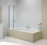 New (S169) Merlyn 2 Panel Folding Square Bathscreen 900 x 1500mm. RRP £131.99. Merlyn 2 Panel ...