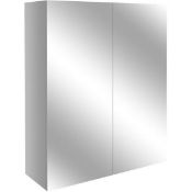 New (S151) Alba 600mm Mirrored Wall Unit Ð Light Grey Gloss. RRP £170.99. Width: 600mm Heig...